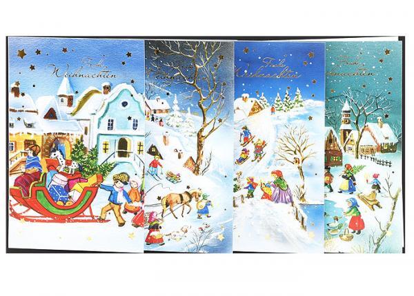 Weihnachtskarten mit Umschlag 4er Set Nostalgie