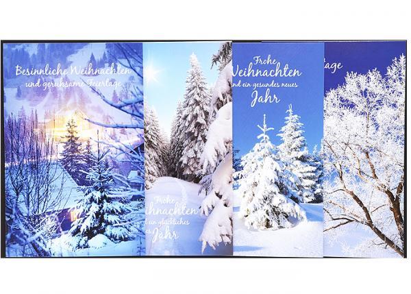 Weihnachtskarten mit Umschlag 4er Set Winterlandschaft