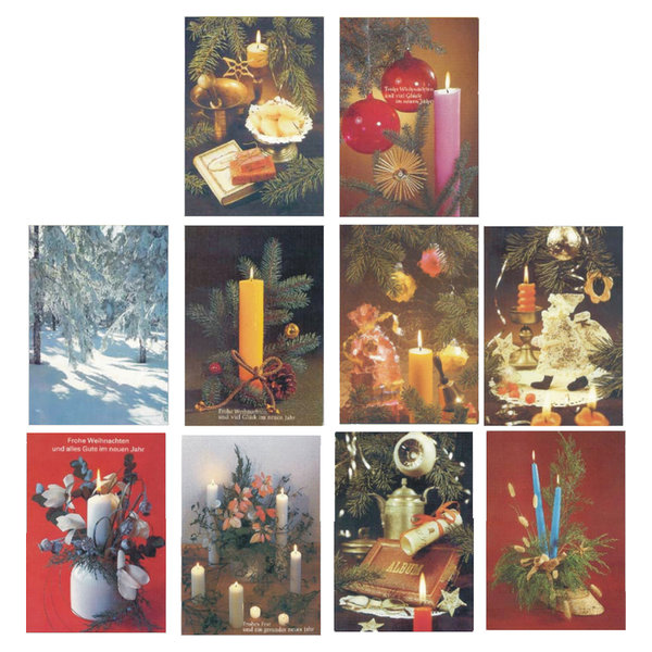 Weihnachts-Postkarten Nostalgie 10er Set-Weihnachts-Gruß-Post-Karten DDR