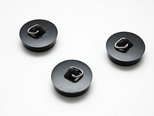 2 x Stöpsel für Waschbecken Ø 40,5 mm, schwarz, Gummi