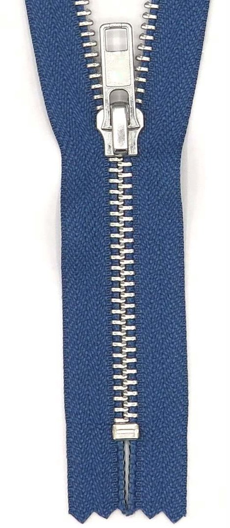 15cm Metall Jeans Hosen Reißverschluss Silber - Nicht Teilbar- Metallzähne -Farben Wählbar