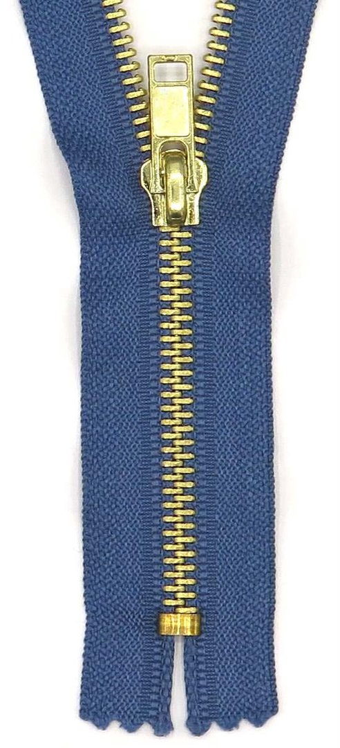 18cm Metall Gold Jeans Hosen Reißverschluss -Nicht Teilbar- Metallzähne -Farben Wählbar