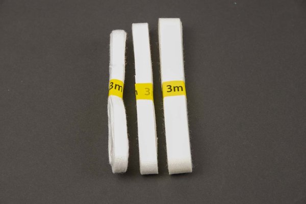 Wäscheband Weiß 8/10/14mm x 3m Henkelband, Baumwollband