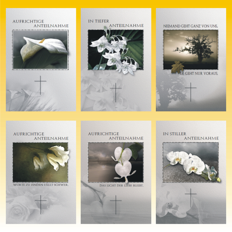 50 Trauerkarten Beileidskarten Kondolenz Trauer Grußkarten Umschläge 810-3049 A 