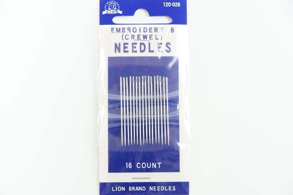 Nadelset-16 Stück-LION Needles Größe 8 Sticknadeln Handnähnadeln